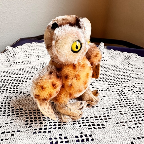 Steiff 1960s Wittie 4” Owl with Green Glass Eyes - Picture 7 of 10